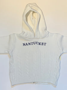 Ivory Nantucket sweater with back zipper