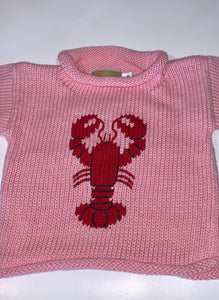Pink sweater with red lobster