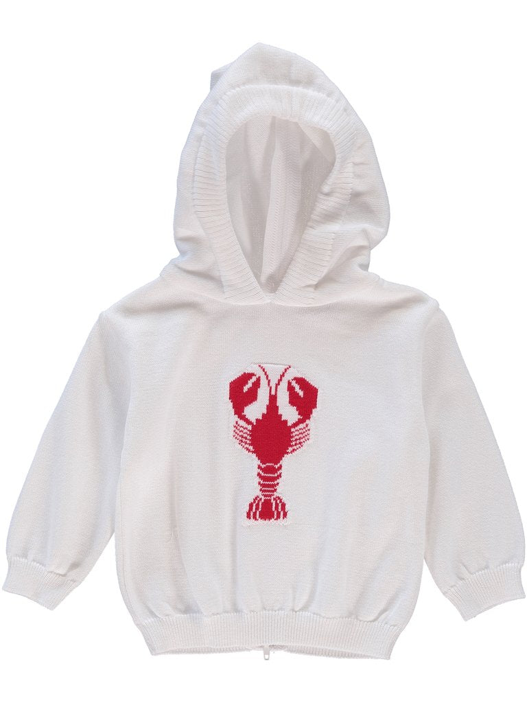 Zip back white lobster sweater